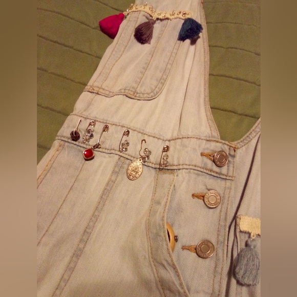 Handmade Gap overalls bohemian hobo bag - Picture 12 of 13
